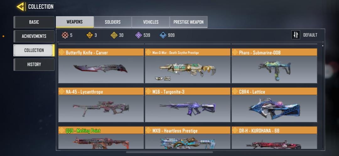 5 MYTHIC GUNS, 30 LEGENDARY GUNS, 1 MYTHIC CHARACTER, 2 LEGENDARY CHARACTERS 
