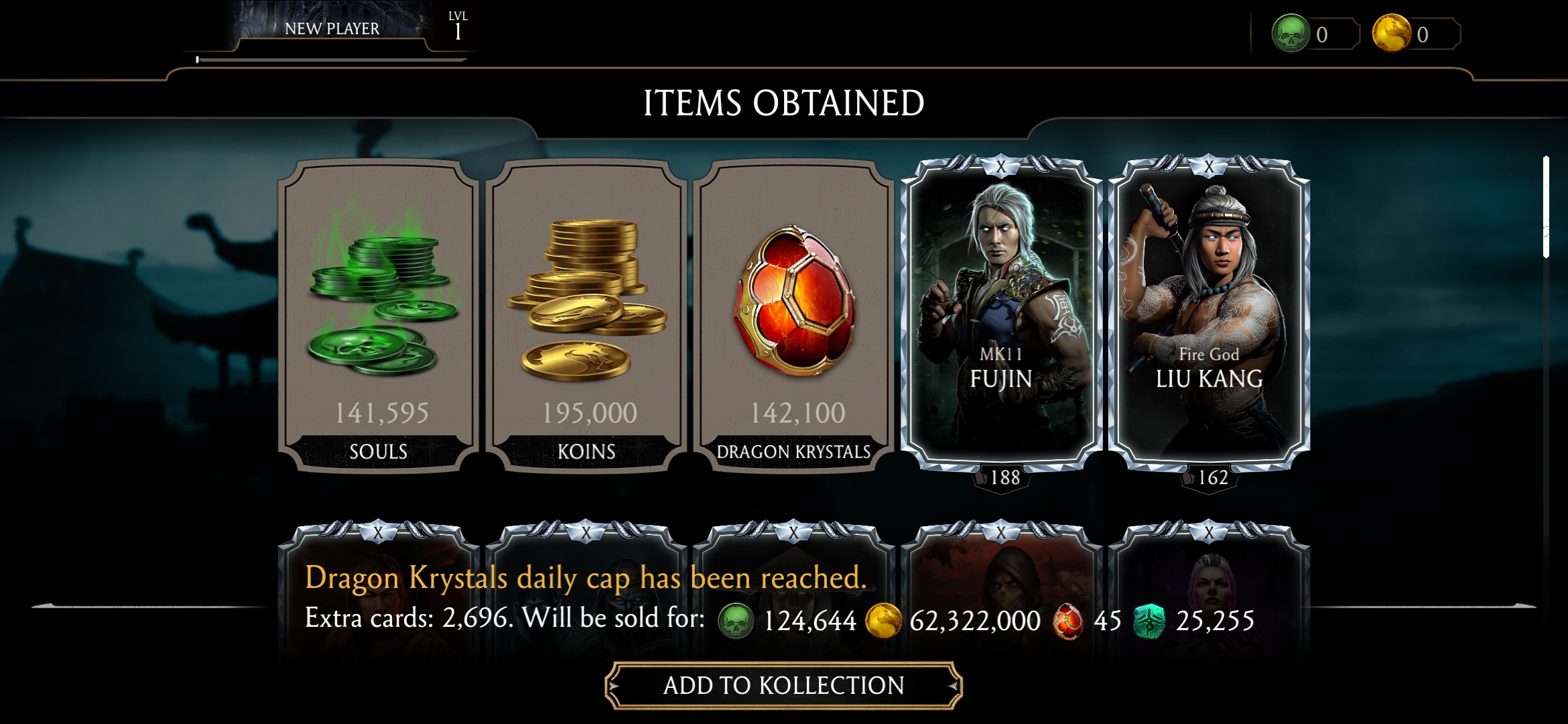 100,000 Dragon Krystal’s, 100,000 Souls, 8 Diamonds Maxed (New Account)